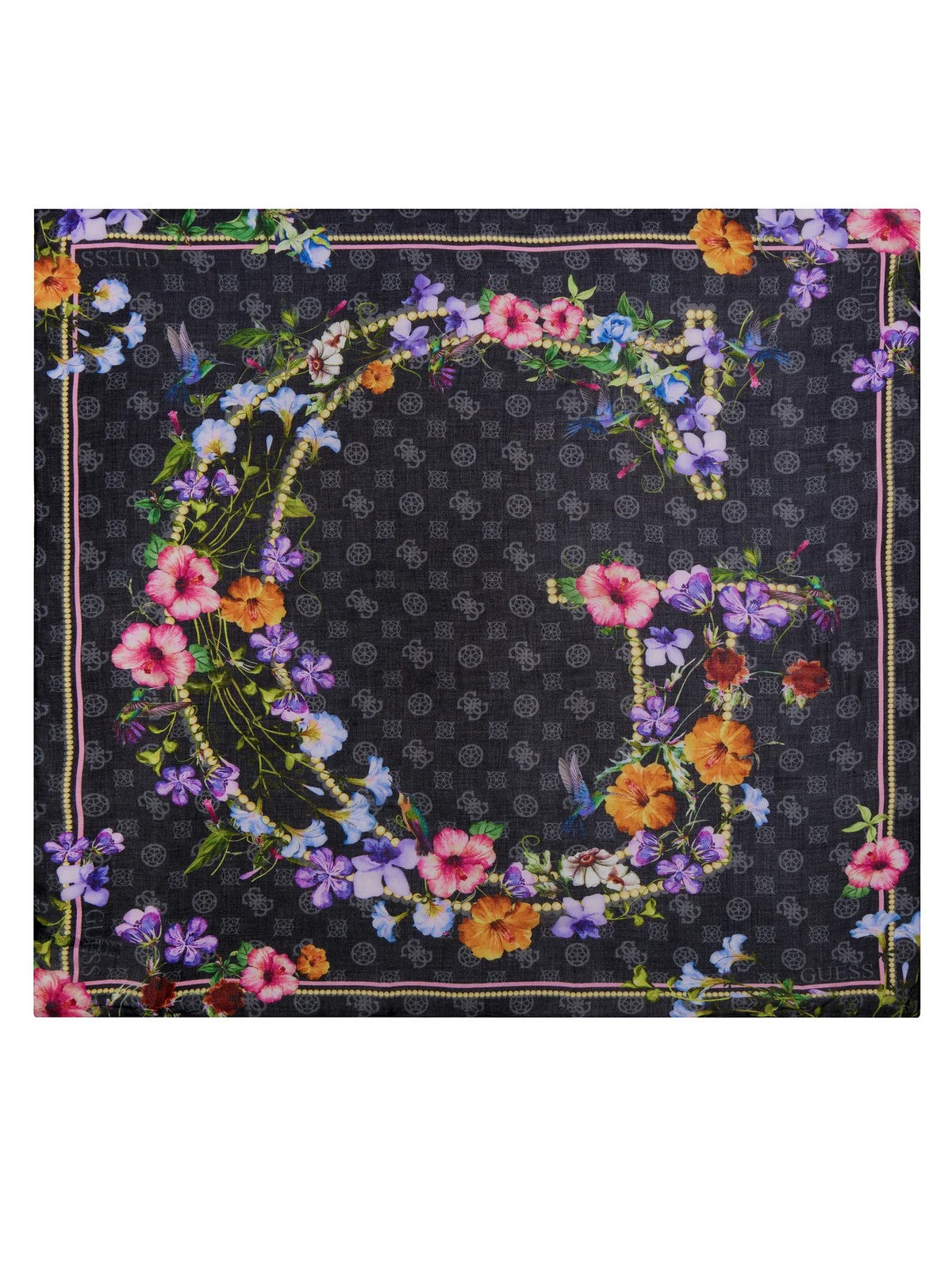 GUESS Foulard Donna Kefiah 130X130 AW9991 COT03 BLA Nero