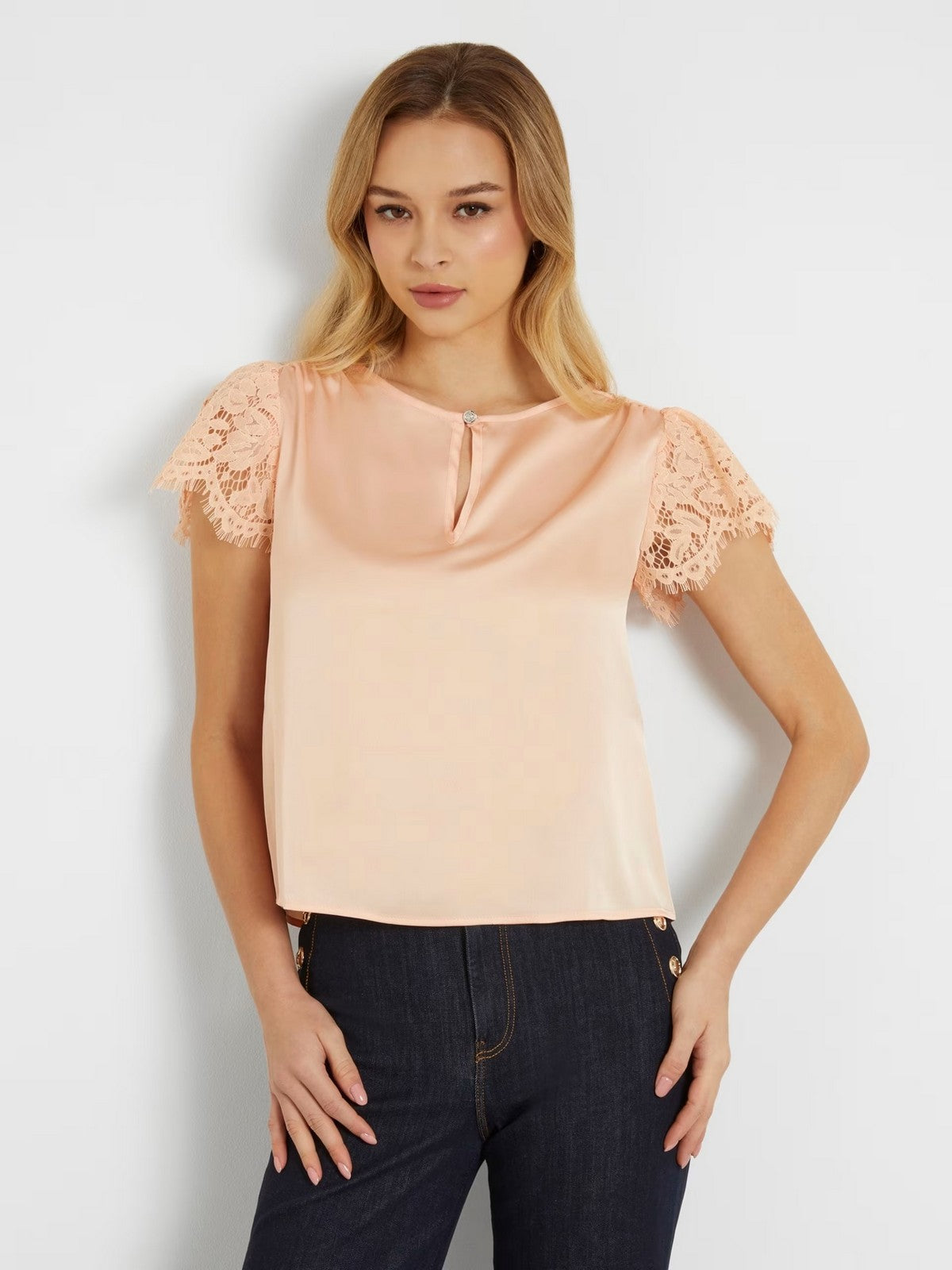 GUESS Top Donna Ss Guendalina Top W4GH86 WD8G2 G6J4 Rosa