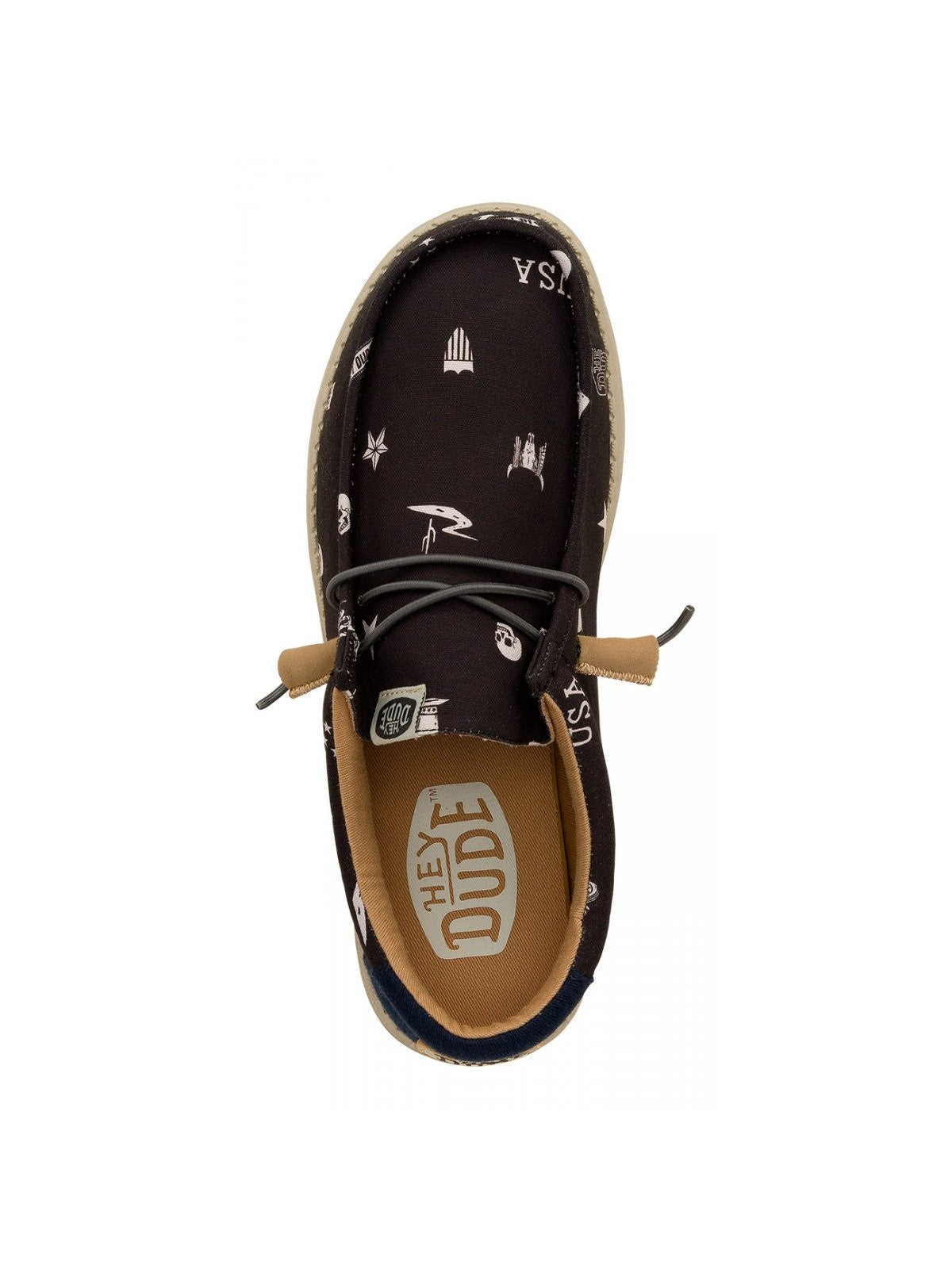 HEY DUDE Mocassino Uomo Wally Stars n Skulls Print HD.41284 001 Nero