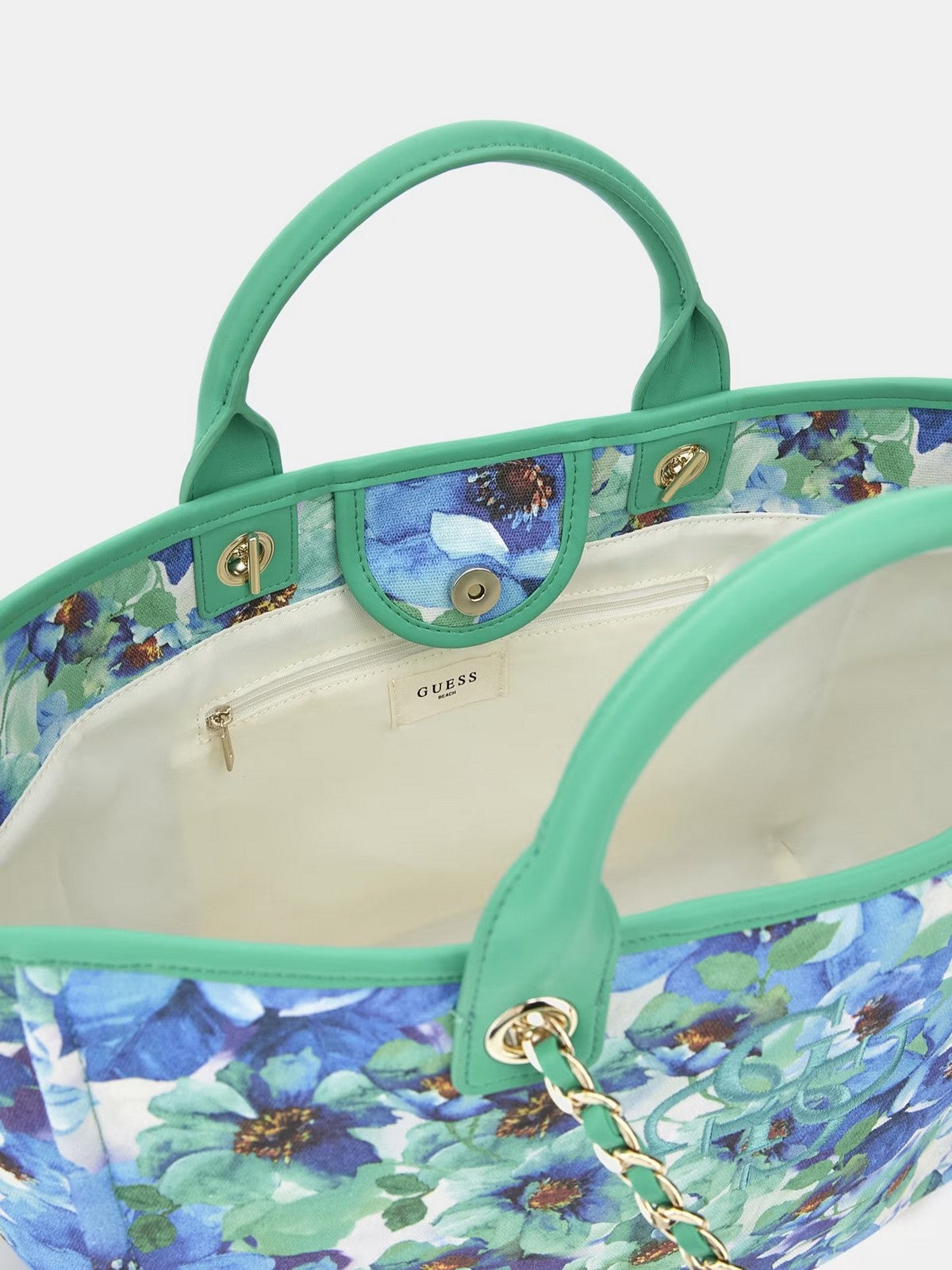 GUESS BEACHWEAR borsa mare Donna Canvas Printed Bag E4GZ17 WFCE0 P7NQ Blu