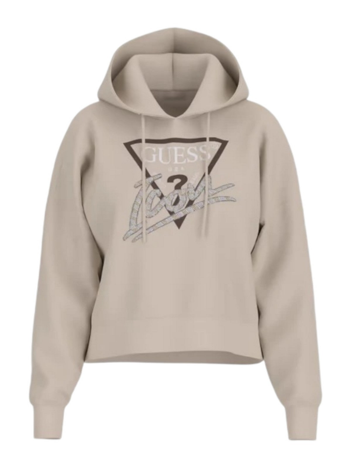 GUESS Felpa Donna HOODED ICON SWEATSHIRT W4BQ06 KB683 G1M5 Bianco