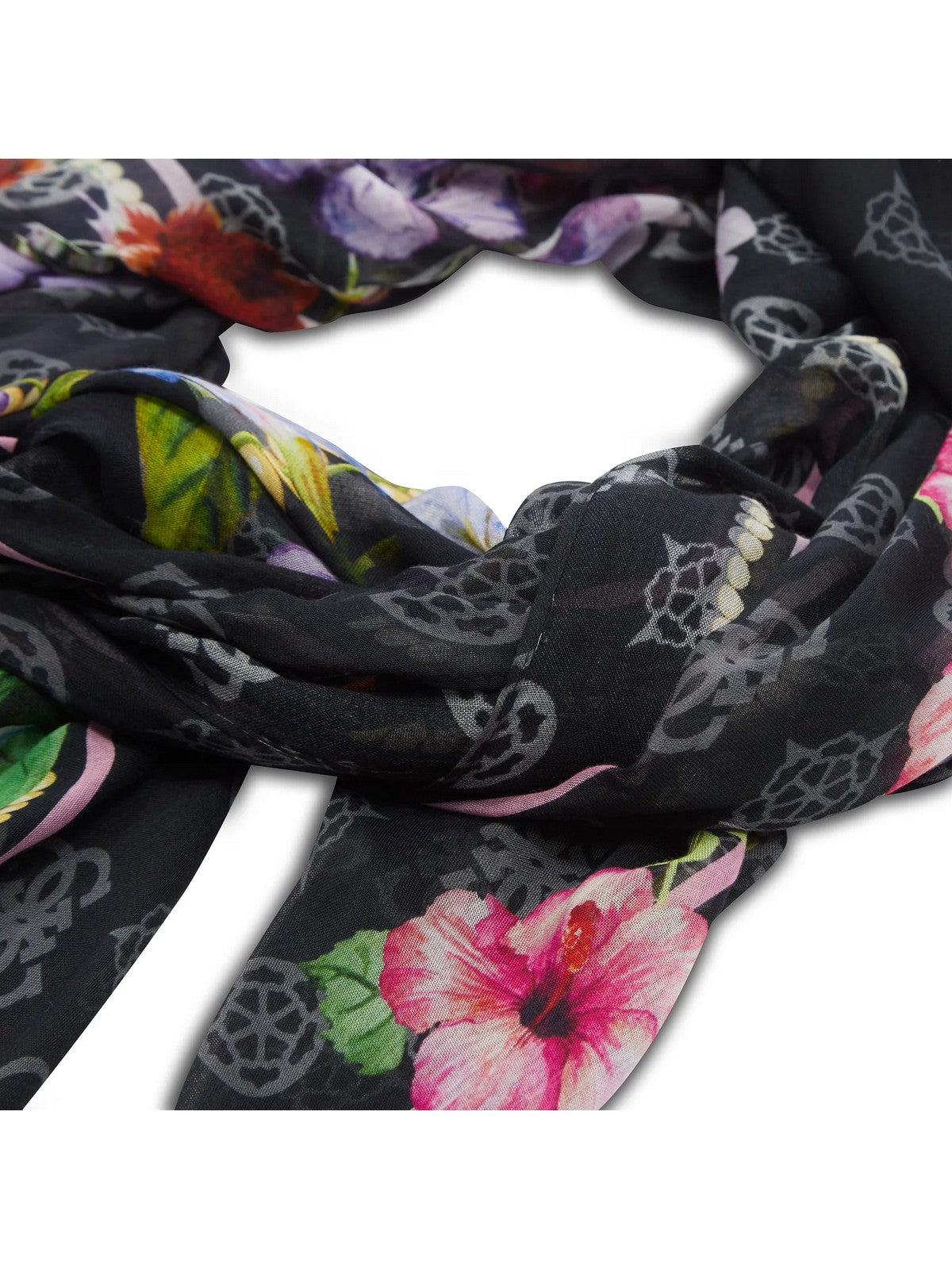 GUESS Foulard Donna Kefiah 130X130 AW9991 COT03 BLA Nero