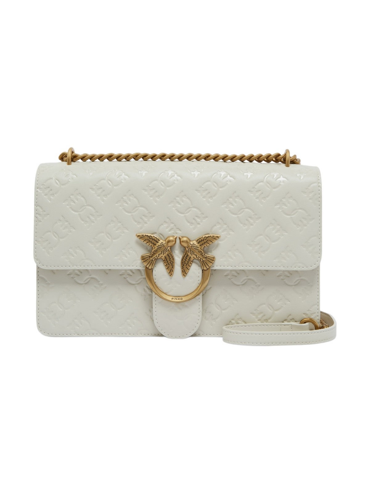 PINKO Borsa Donna Love One Classic Dc Vitello Se 100941-A1YB Z14Q Bianco