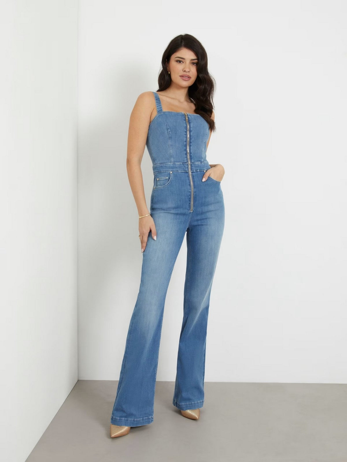 GUESS Tuta Donna Mariposa Jumpsuit W4GD0O D5B42 EAMD Blu