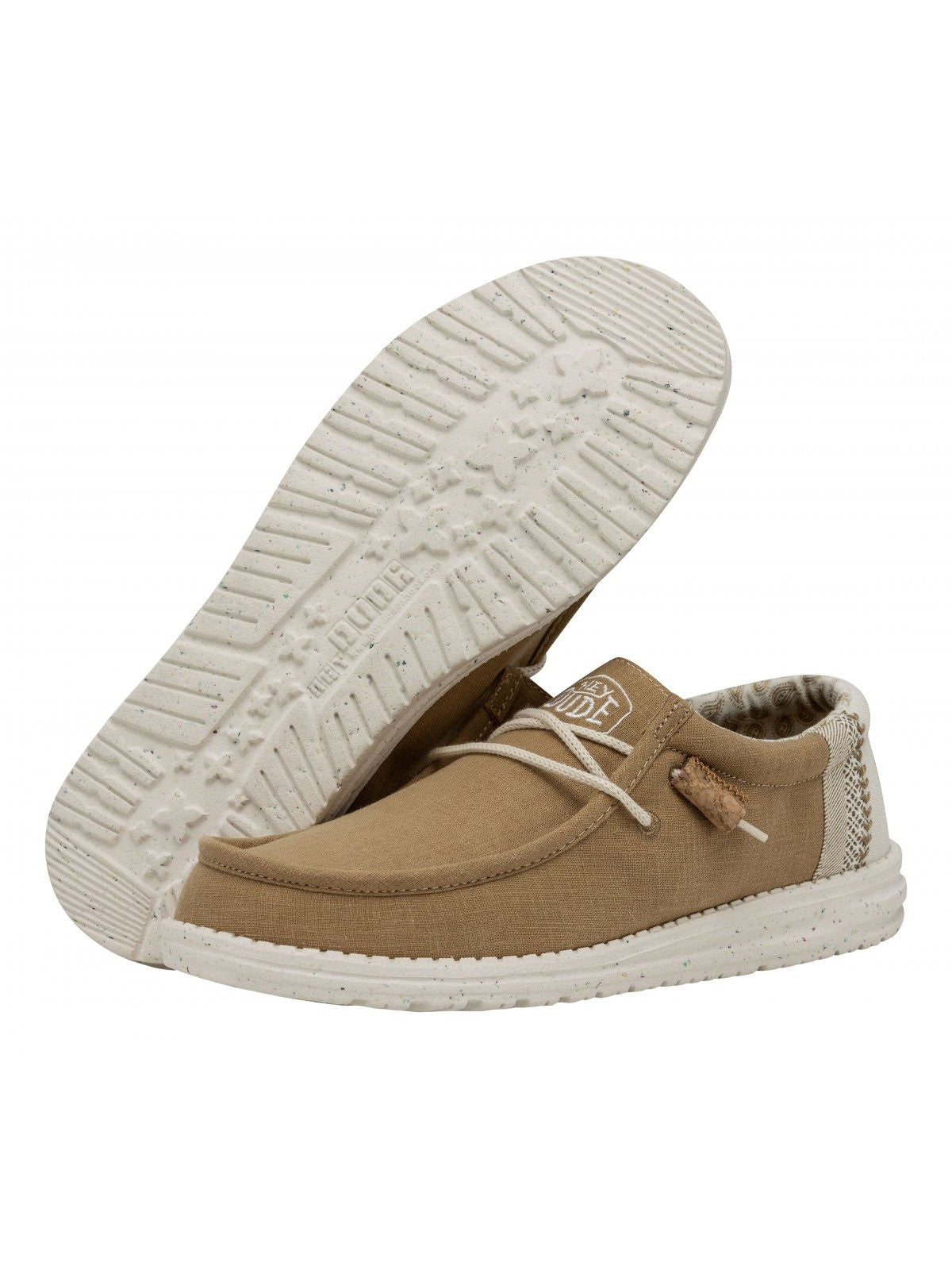 DUDE Mocassino Uomo Wally linen natural HD.40015 76F Giallo