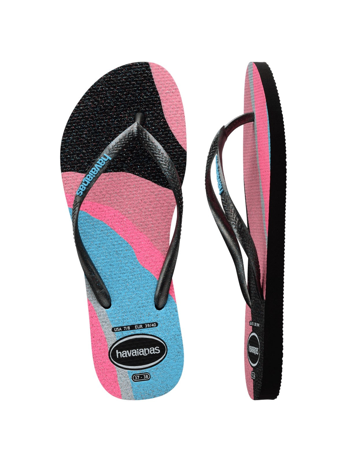 HAVAIANAS Infradito Donna Hav. Slim palette glow 4145766.0090 Nero