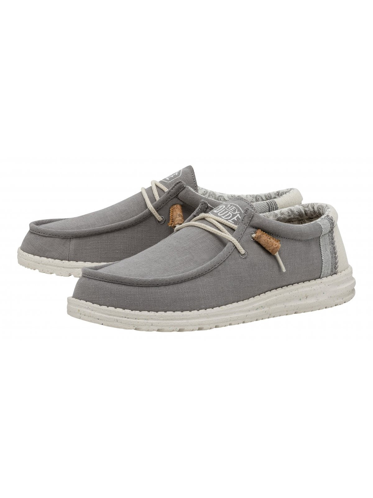 DUDE Mocassino Uomo Wally linen natural HD.40015 030 Grigio