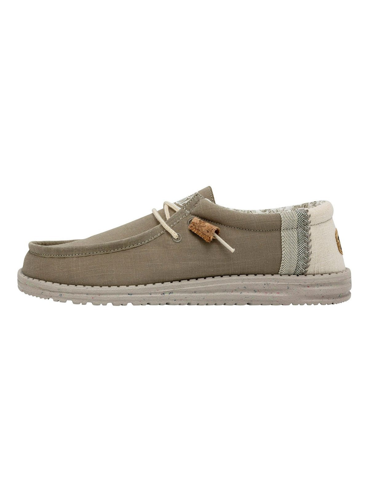 DUDE Mocassino Uomo Wally linen natural HD.40015 3VG Verde